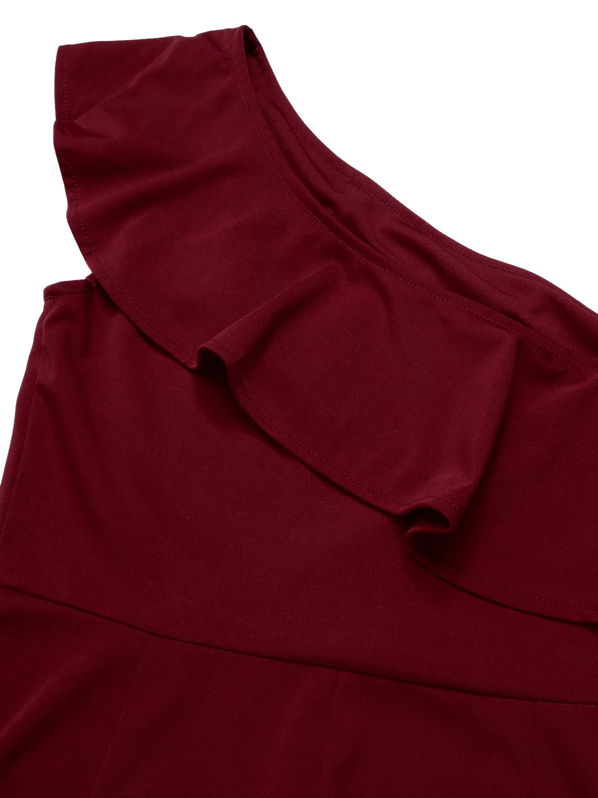 1950s Solid One Shoulder Ruffled Jumpsuit - Image 20