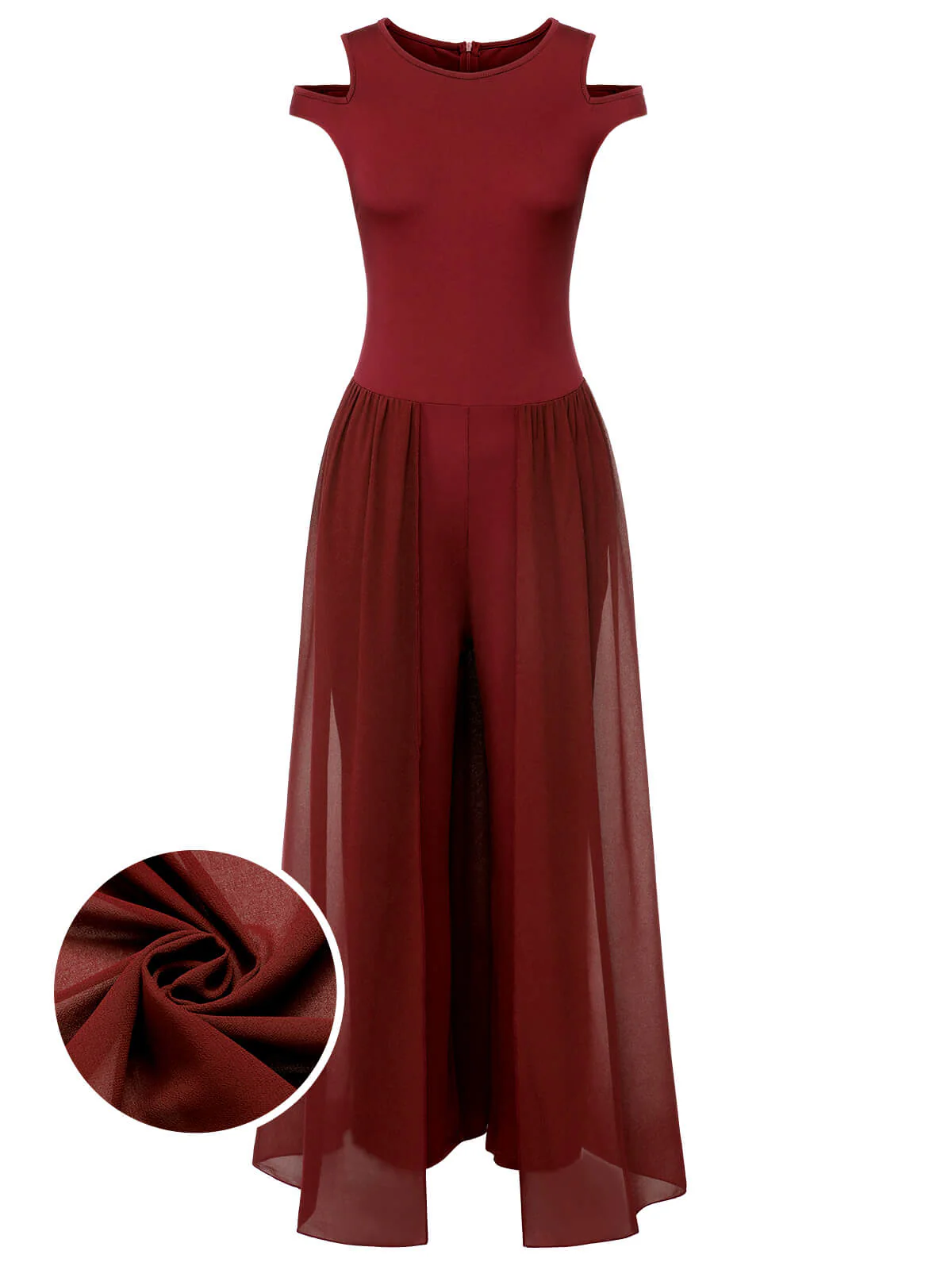 1950s Solid Patchwork Sleeveless Cutout Jumpsuit - Image 12