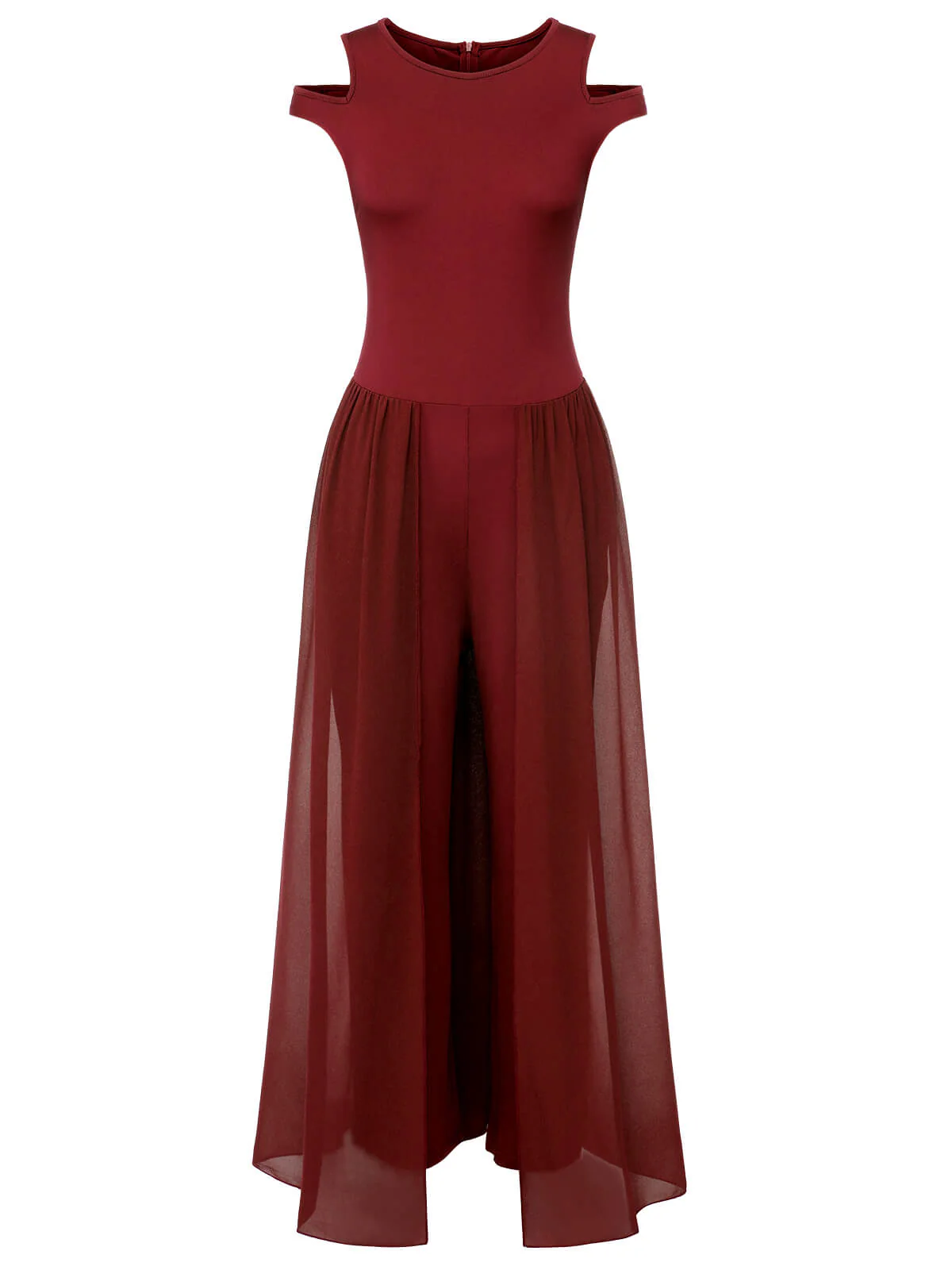 1950s Solid Patchwork Sleeveless Cutout Jumpsuit - Image 13