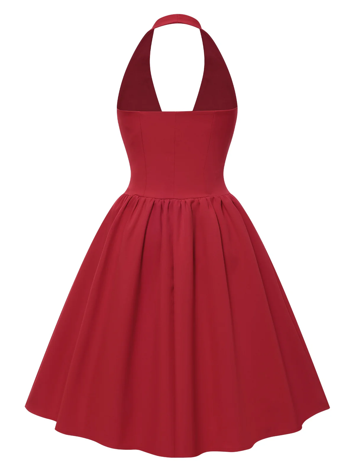 1950s Solid Pearl Bow Halter Dress - Image 7
