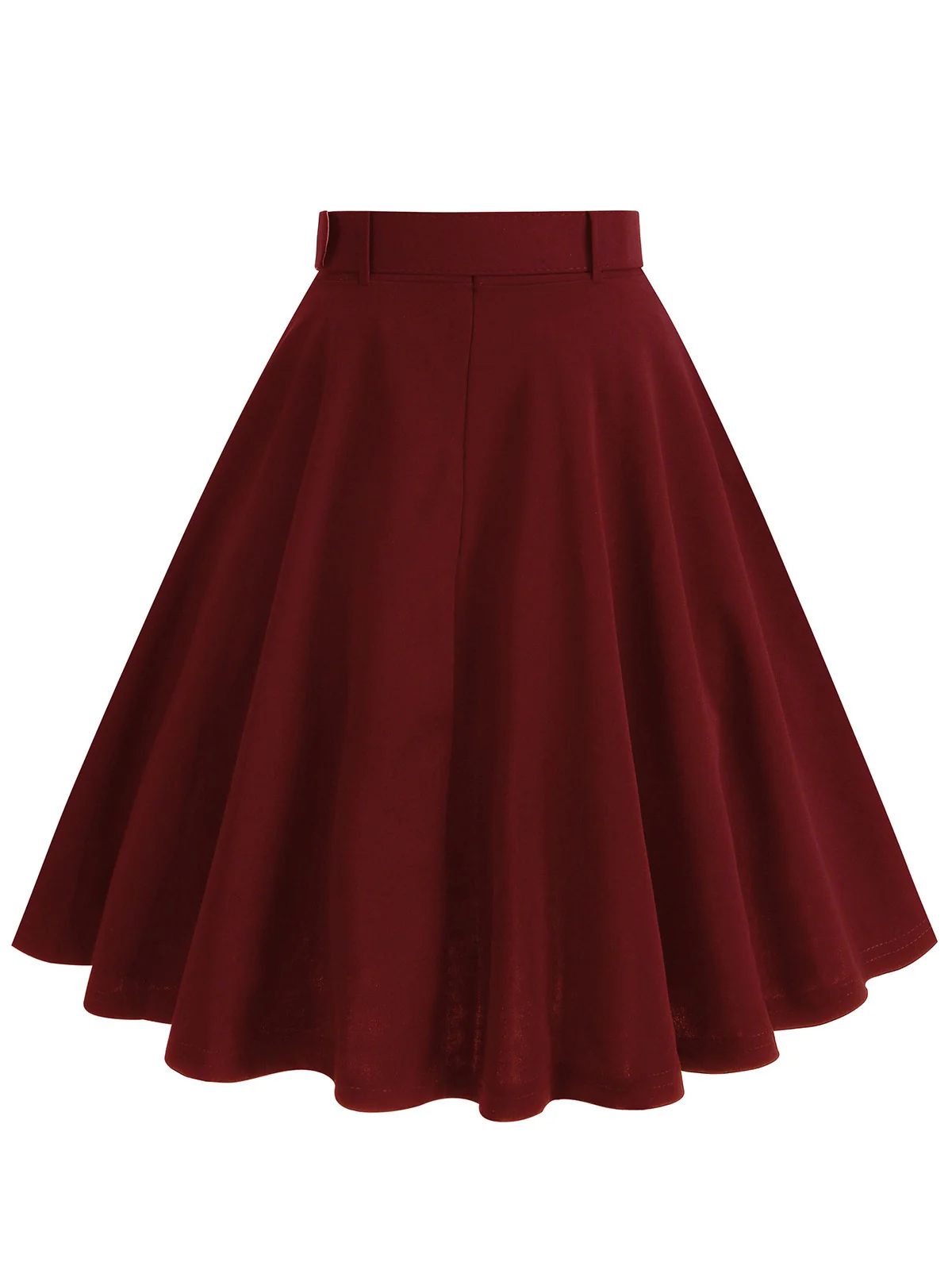1950s Solid Pleated Button Belted Skirt - Image 3