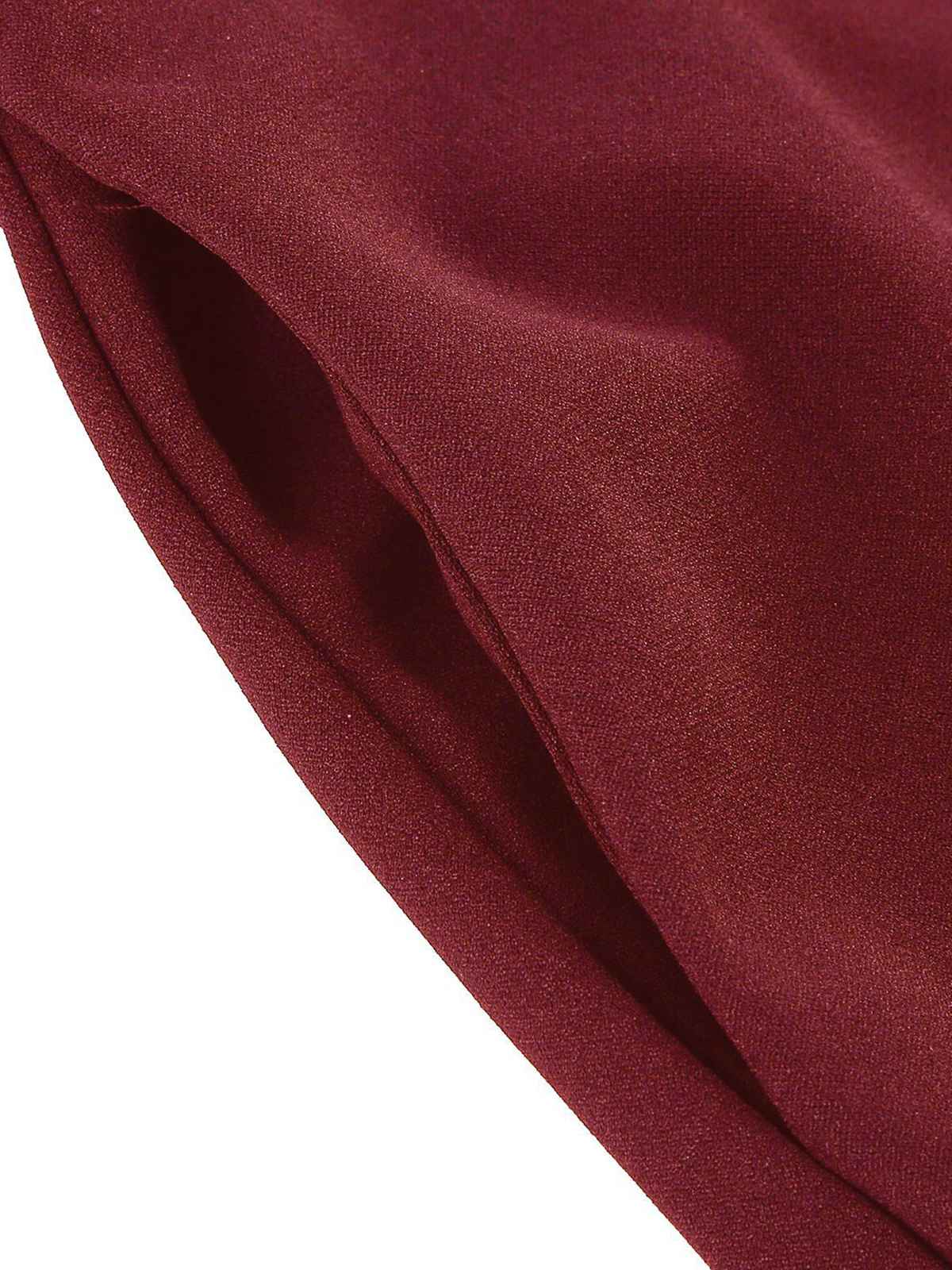 1950s Solid Pleated Button Belted Skirt - Image 4