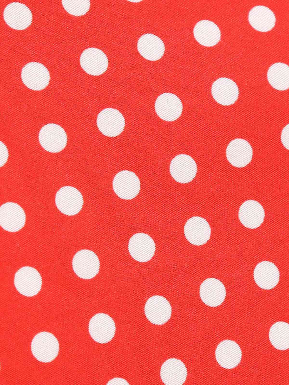1950s Solid Polka Dot Shirt Collar Belted Swing Dress - Image 3