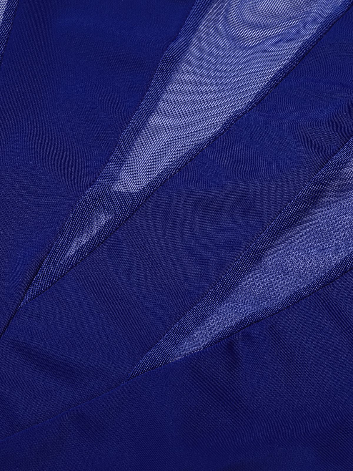 1950s Solid Semi-Sheer Back Tie Swimsuit - Image 11