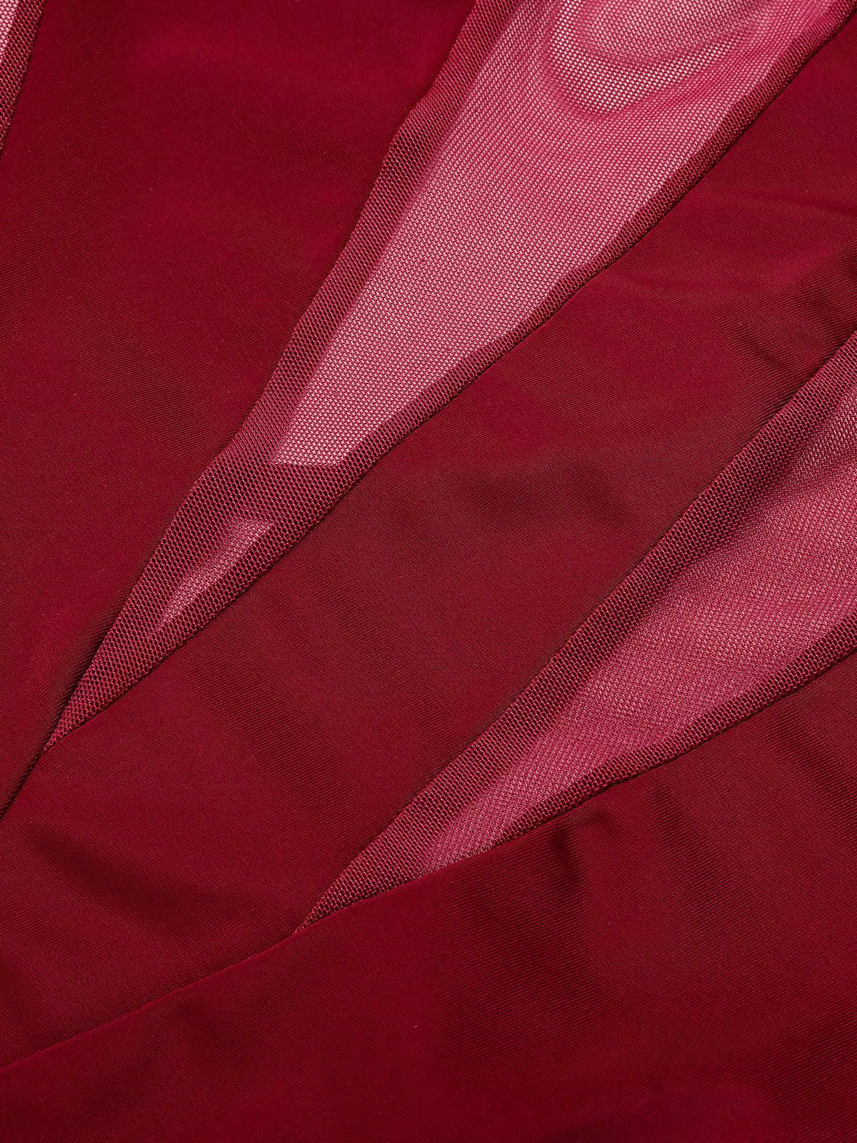 1950s Solid Semi-Sheer Back Tie Swimsuit - Image 15