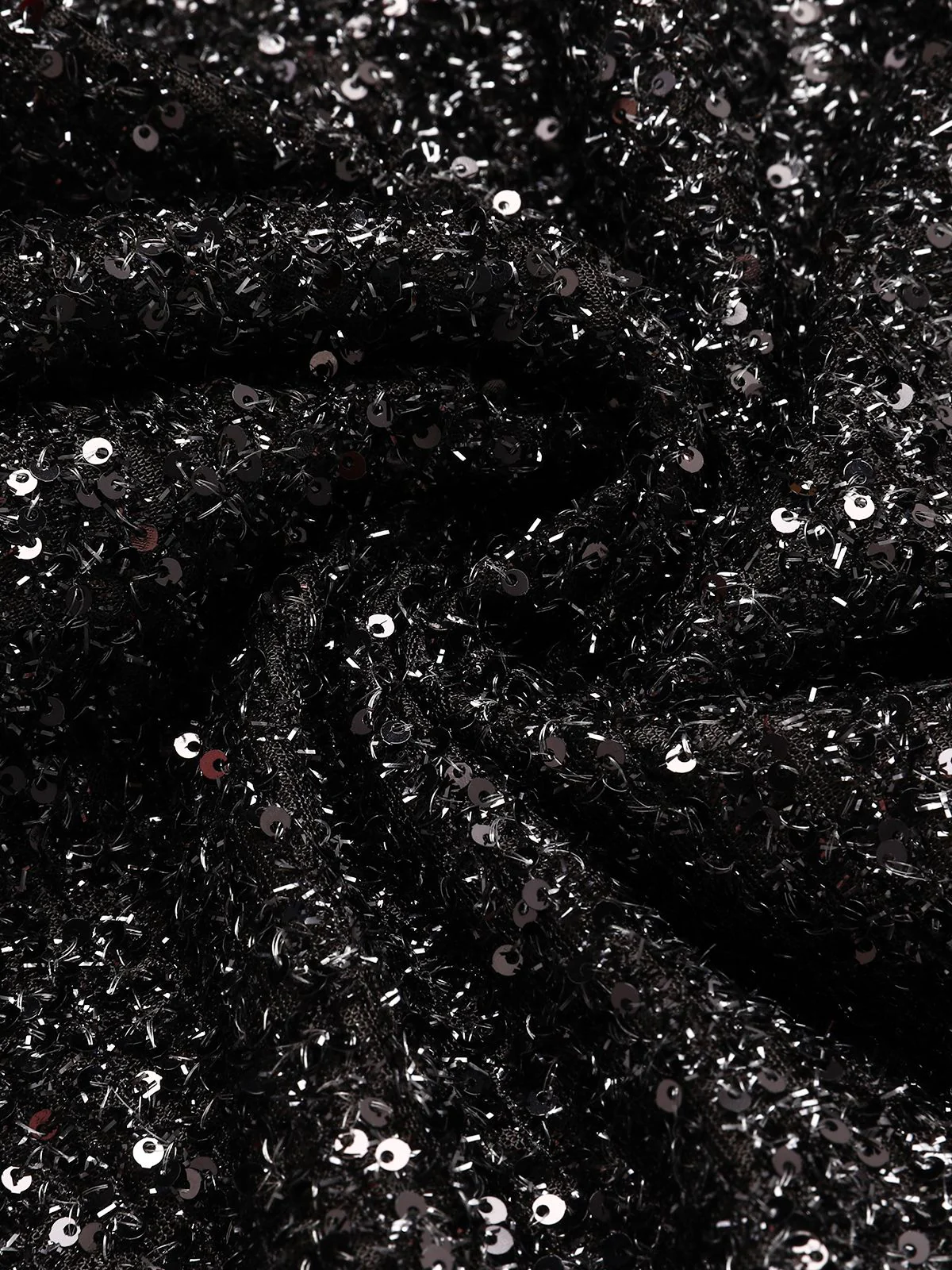 1950s Solid Sequined Raw Edge Dress - Image 10