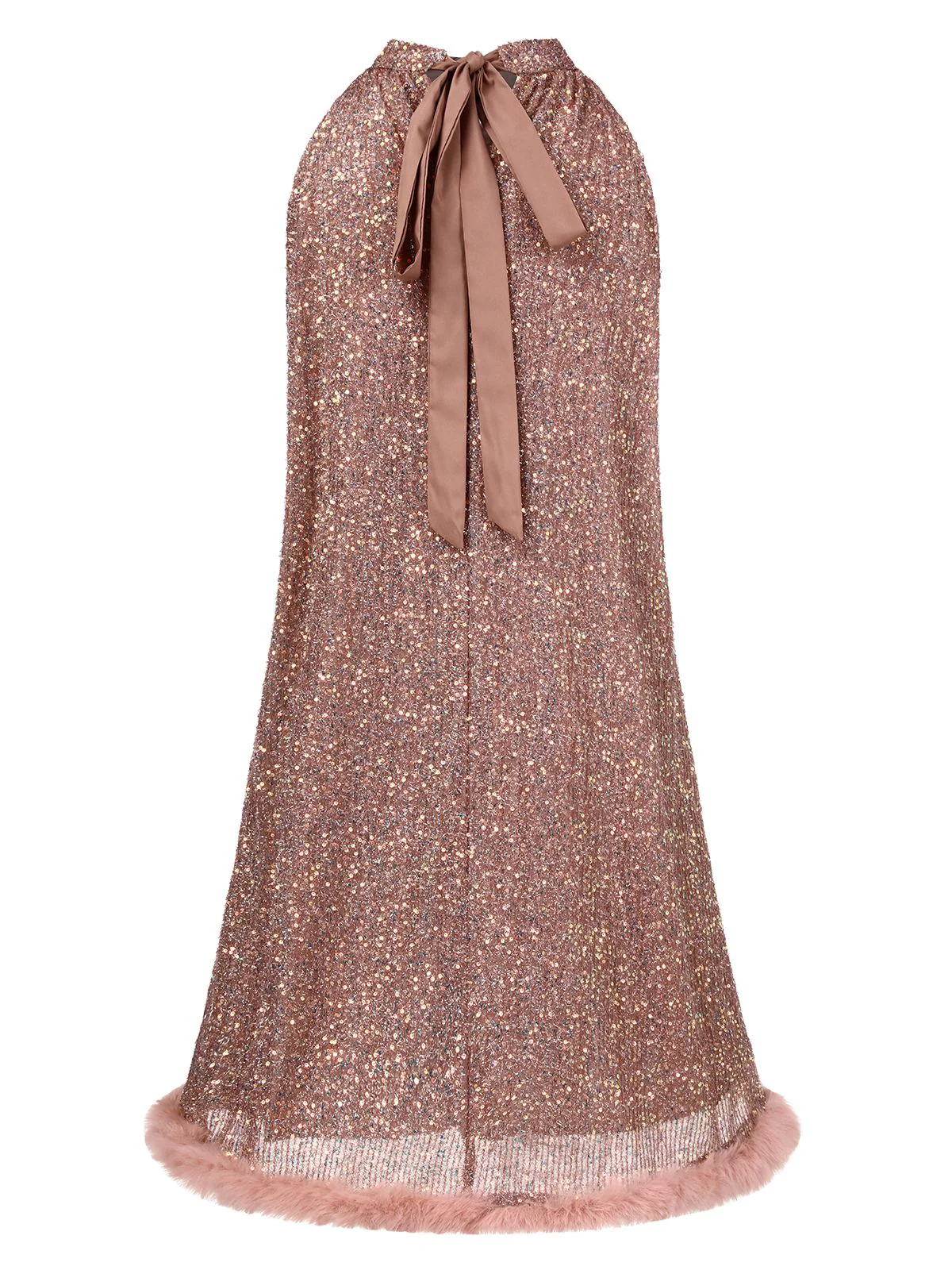 1950s Solid Sequined Raw Edge Dress - Image 3