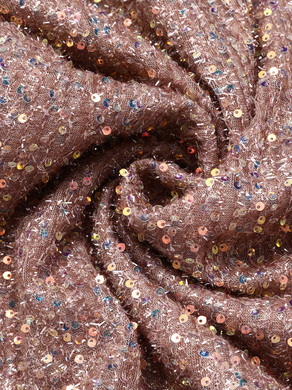 1950s Solid Sequined Raw Edge Dress - Image 5