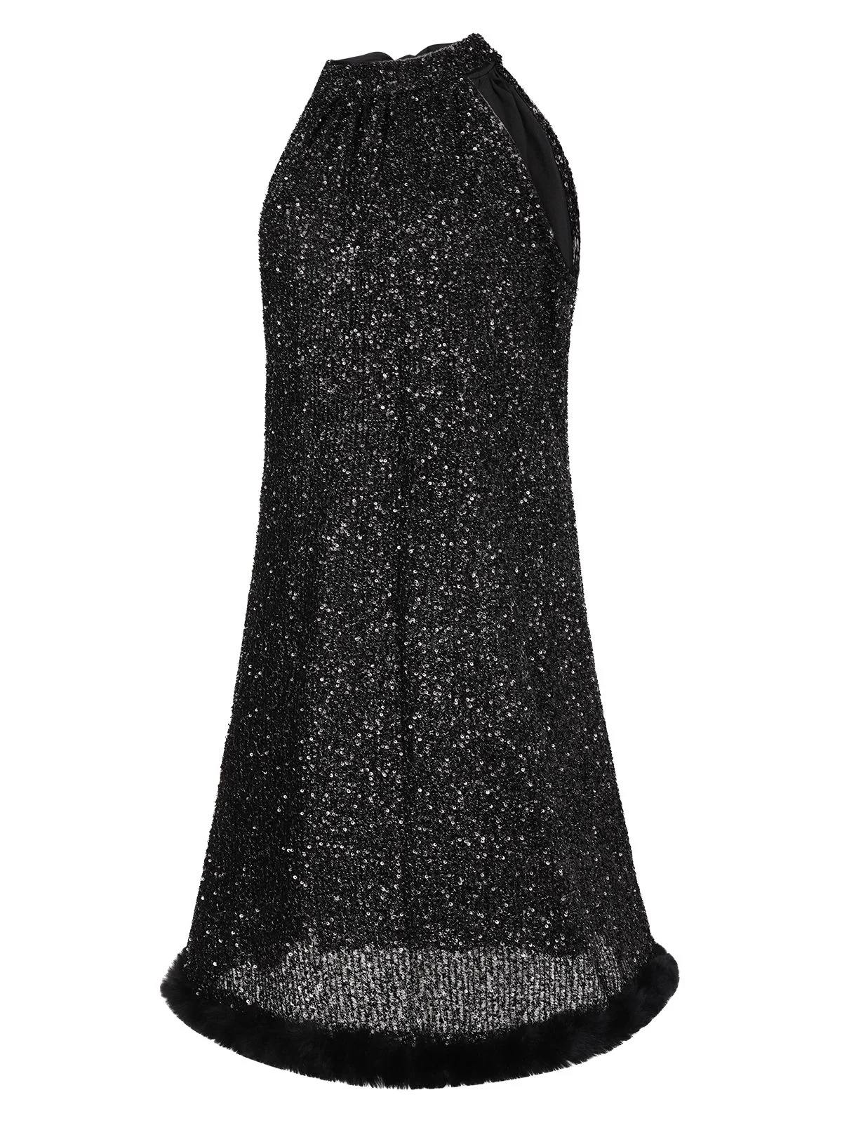 1950s Solid Sequined Raw Edge Dress - Image 9