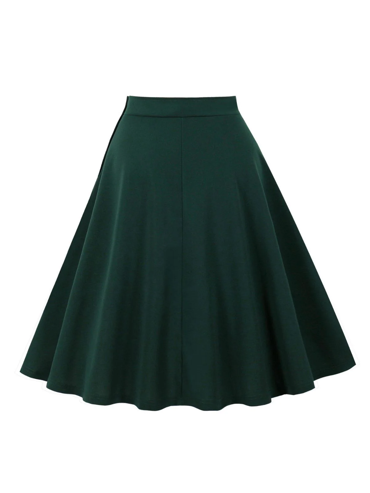 1950s Solid Side Buttons Pocket Skirt - Image 2