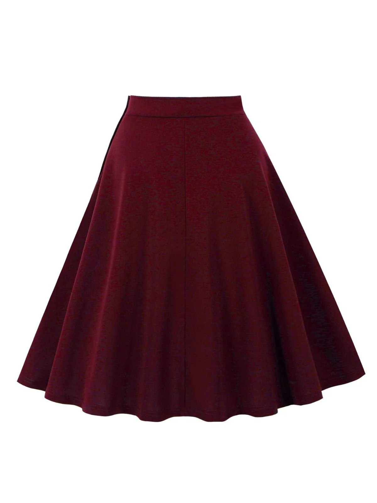 1950s Solid Side Buttons Pocket Skirt - Image 7