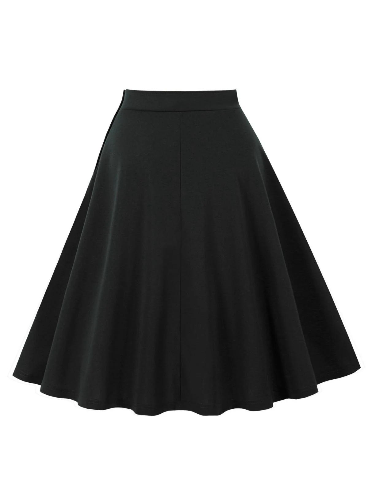 1950s Solid Side Buttons Pocket Skirt - Image 9