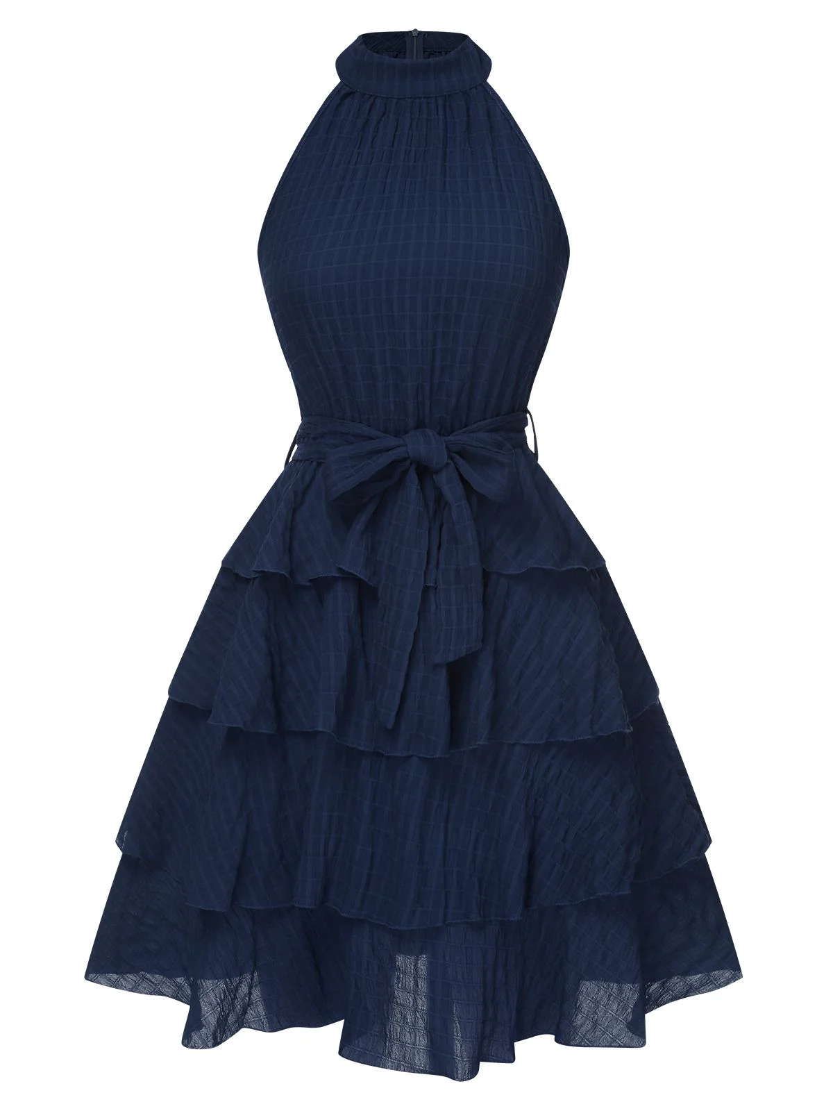 1950s Solid Sleeveless Belt Tutu Dress - Image 5