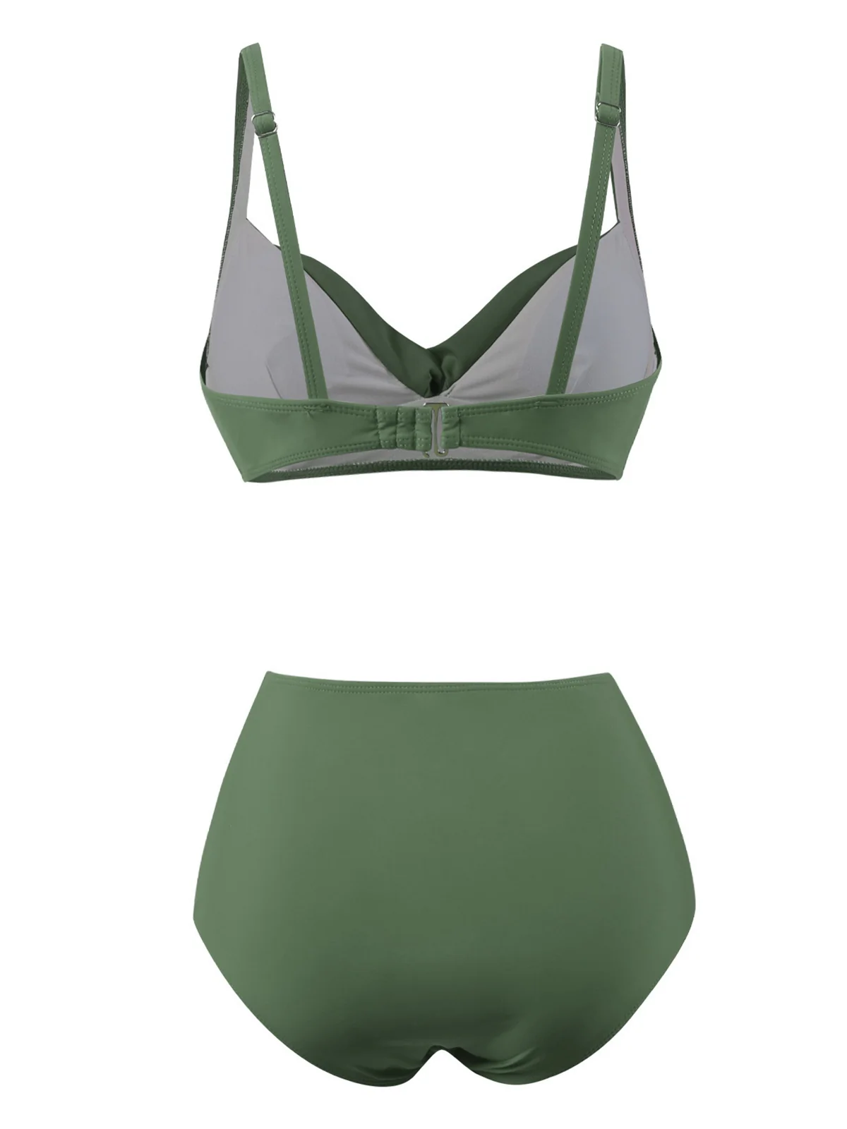 1950s Solid Spaghetti Straps Twist Bikini Set - Image 7