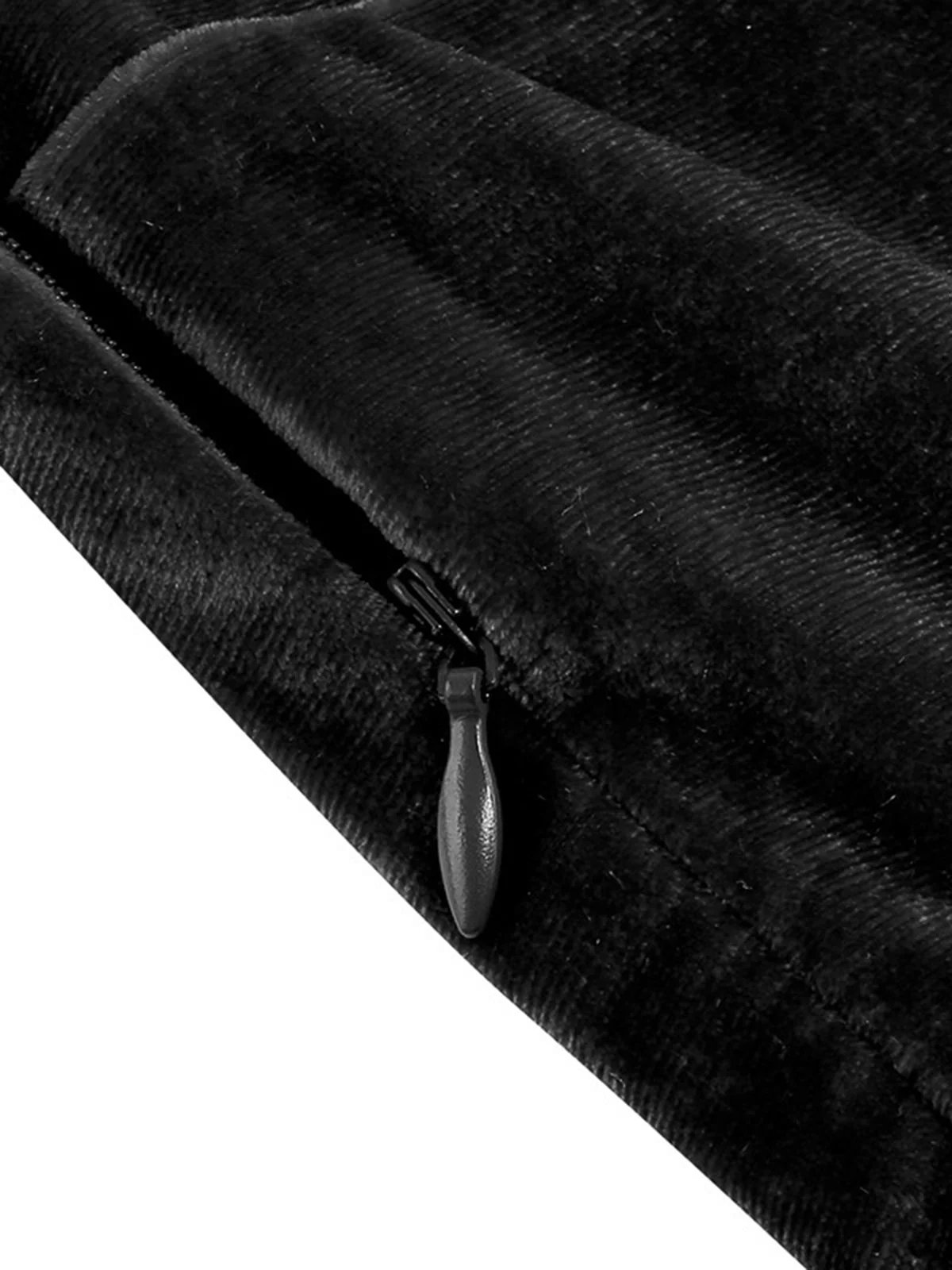 1950s Solid Square Neck Velvet Dress - Image 17