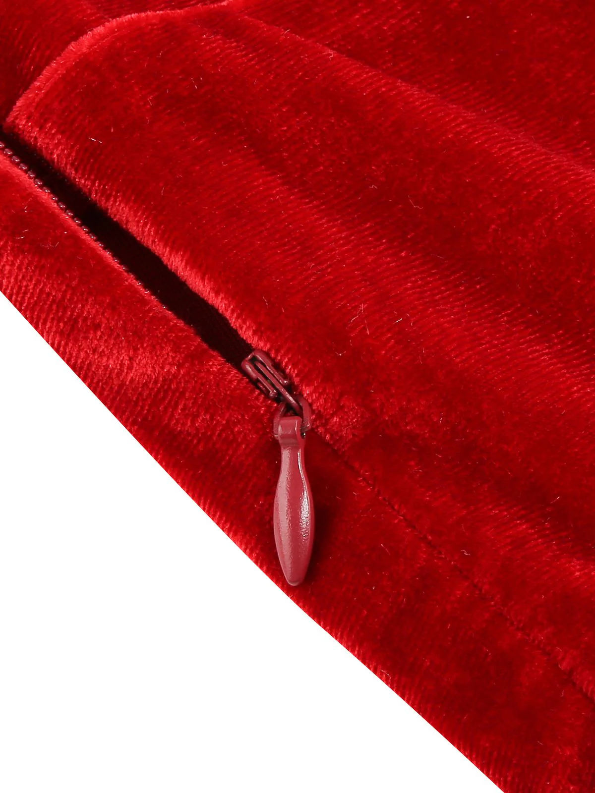 1950s Solid Square Neck Velvet Dress - Image 4