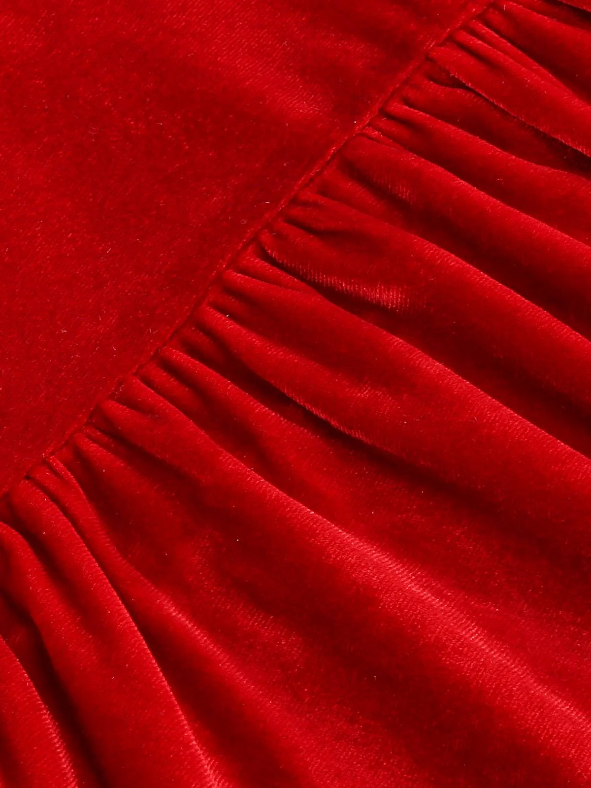 1950s Solid Square Neck Velvet Dress - Image 5