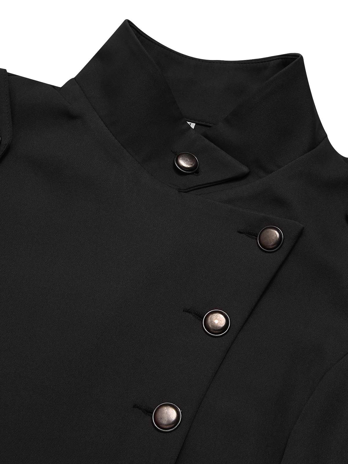 1950s Solid Stand Collar Button Coat - Image 4