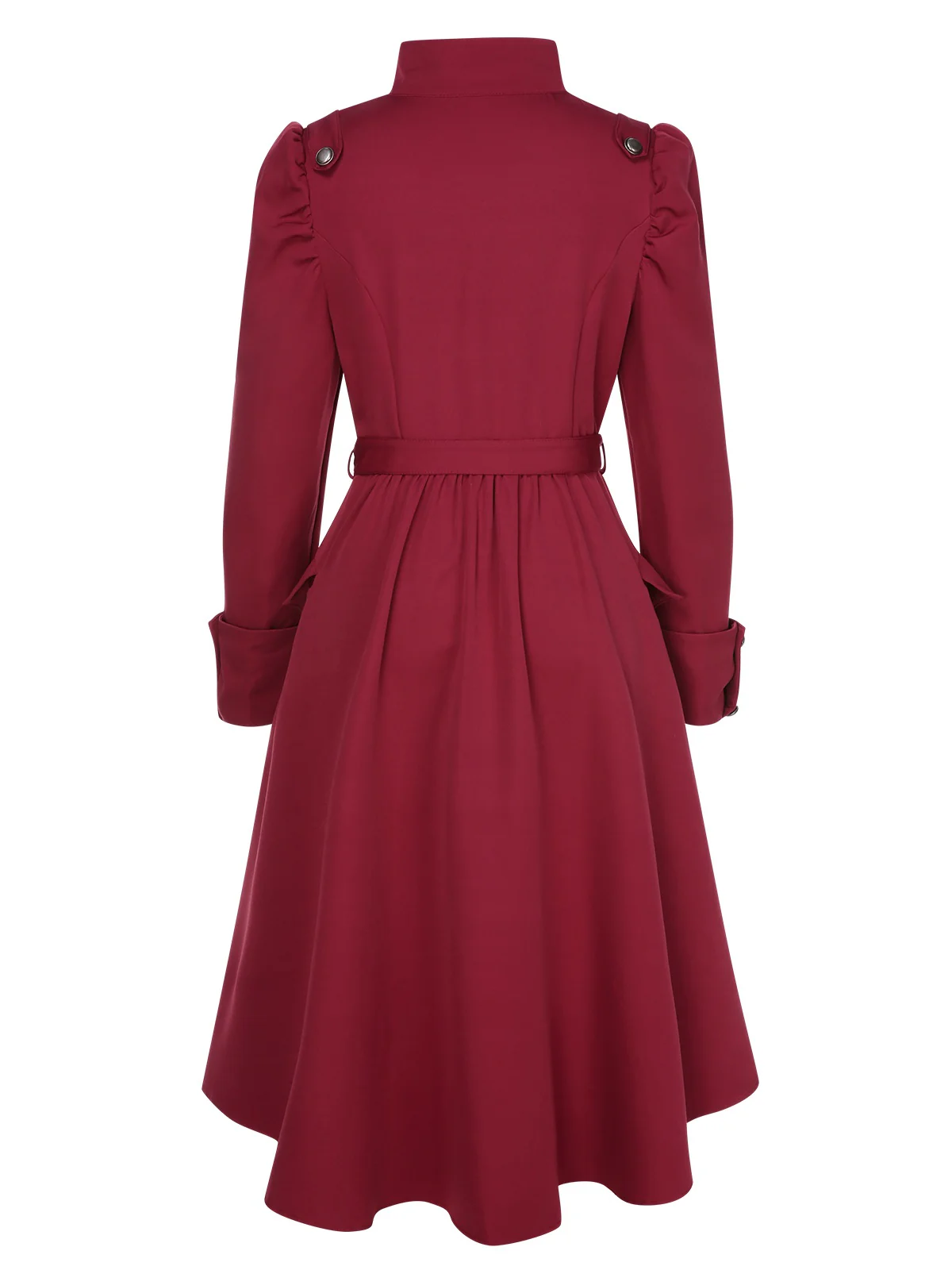 1950s Solid Stand Collar Button Coat - Image 6