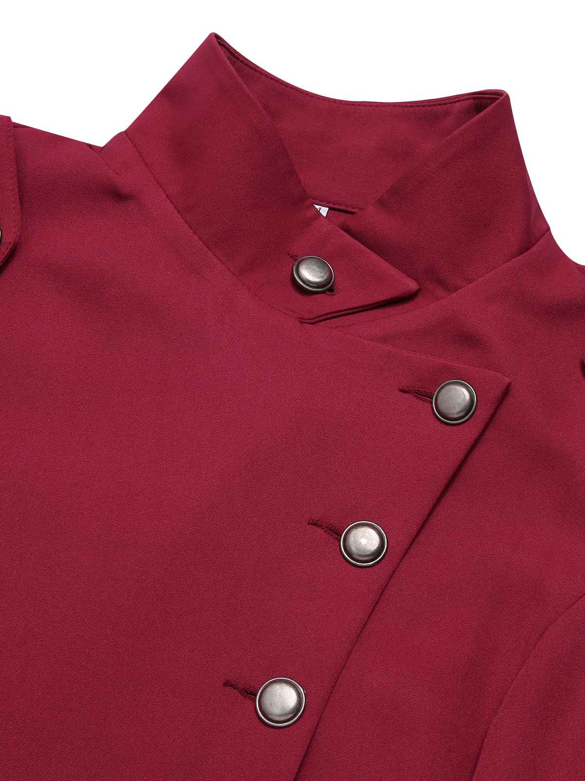 1950s Solid Stand Collar Button Coat - Image 8