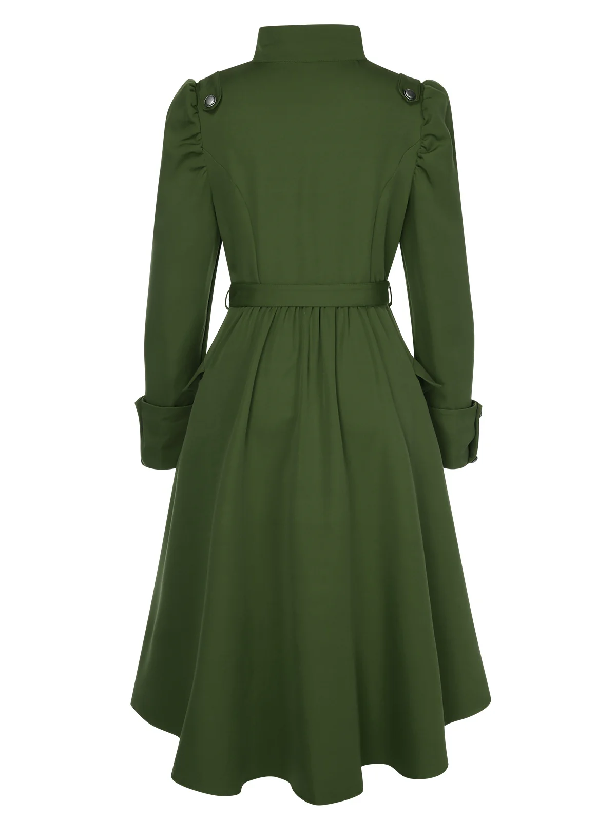 1950s Solid Stand Collar Button Coat - Image 10