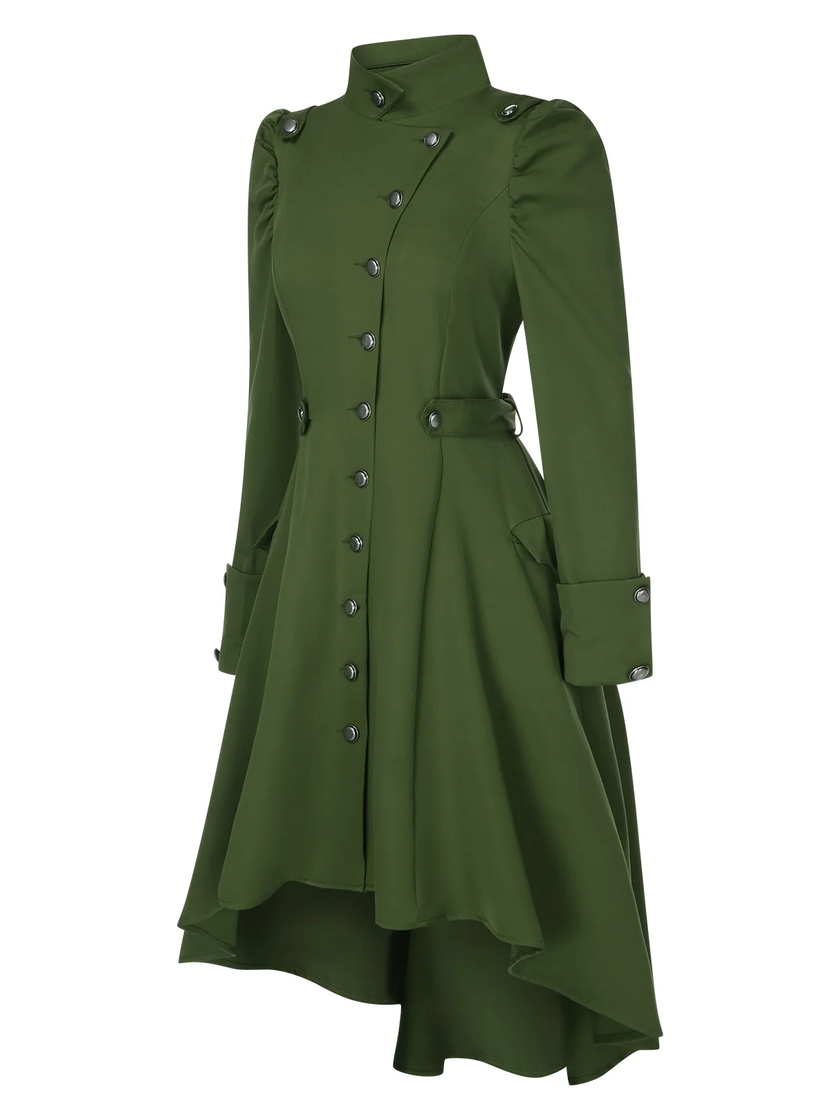 1950s Solid Stand Collar Button Coat - Image 11
