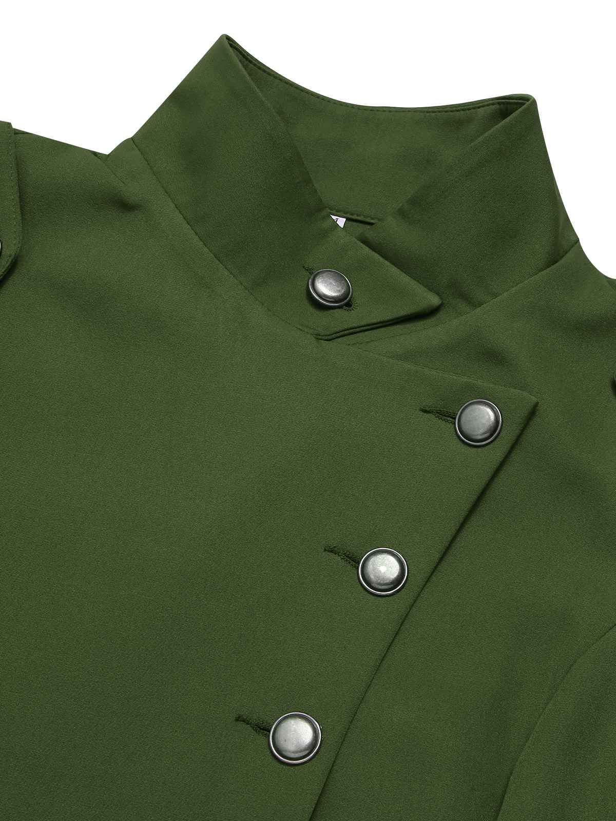 1950s Solid Stand Collar Button Coat - Image 12
