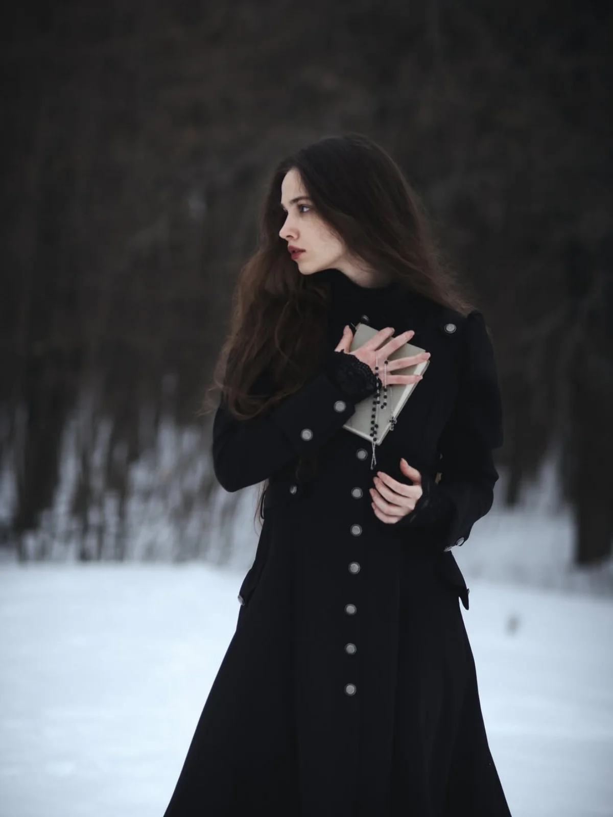 1950s Solid Stand Collar Button Coat - Image 2