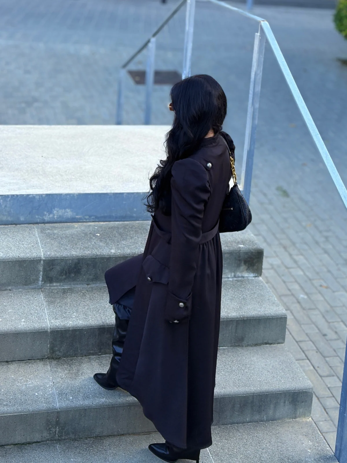 1950s Solid Stand Collar Button Coat - Image 3
