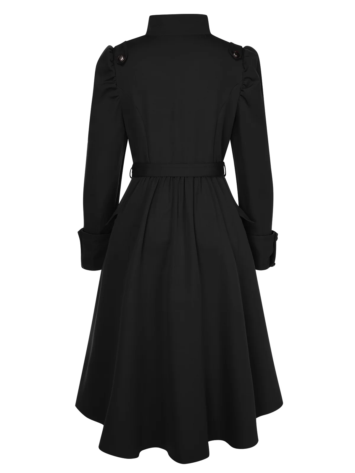 1950s Solid Stand Collar Button Coat - Image 2