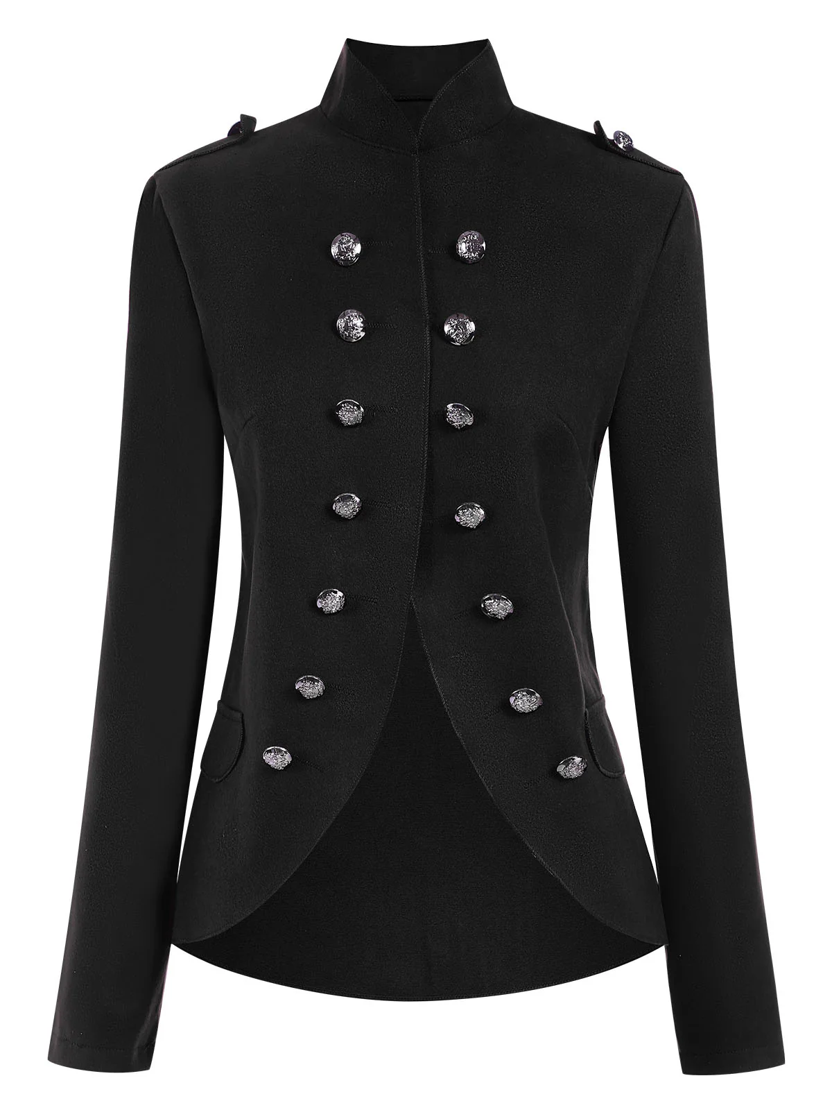 1950s Solid Stand Collar Double Breasted Coat - Image 5