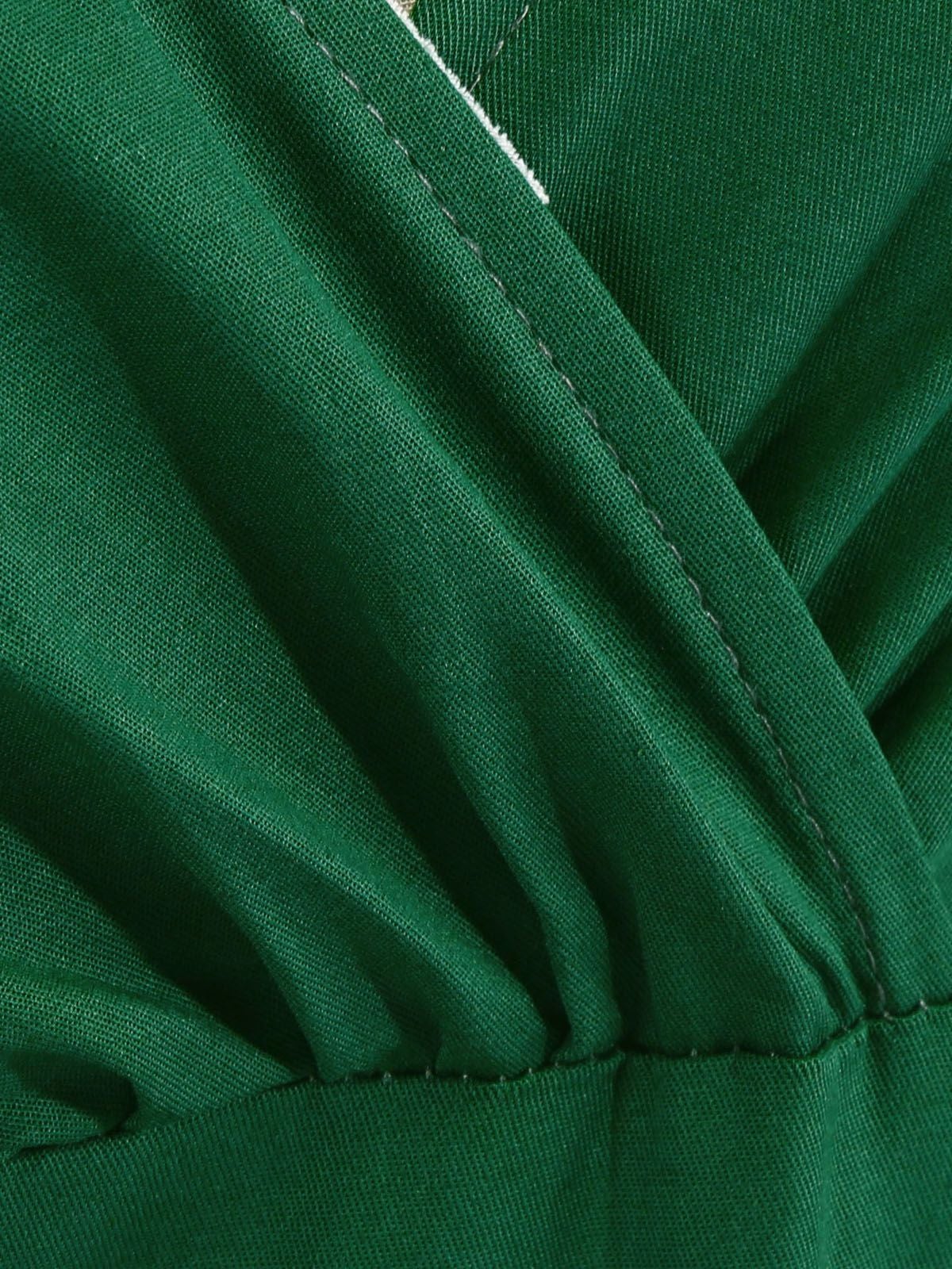 1950s Solid Sweetheart Fold Swing Dress - Image 5
