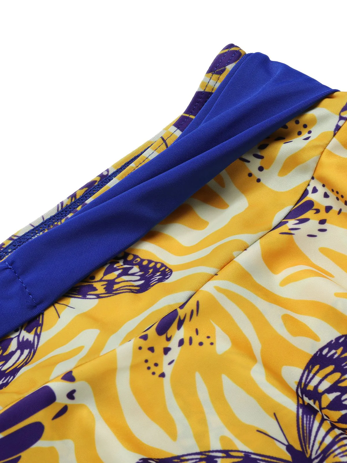 1950s Solid Top & Double Layer Printing Swimsuit - Image 8