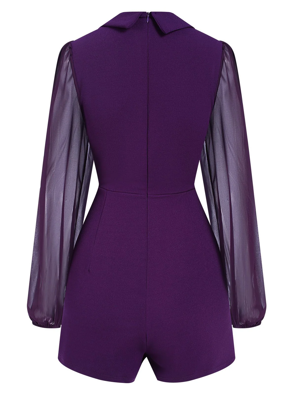 1950s Solid Translucent Sleeve Patchwork Romper - Image 2
