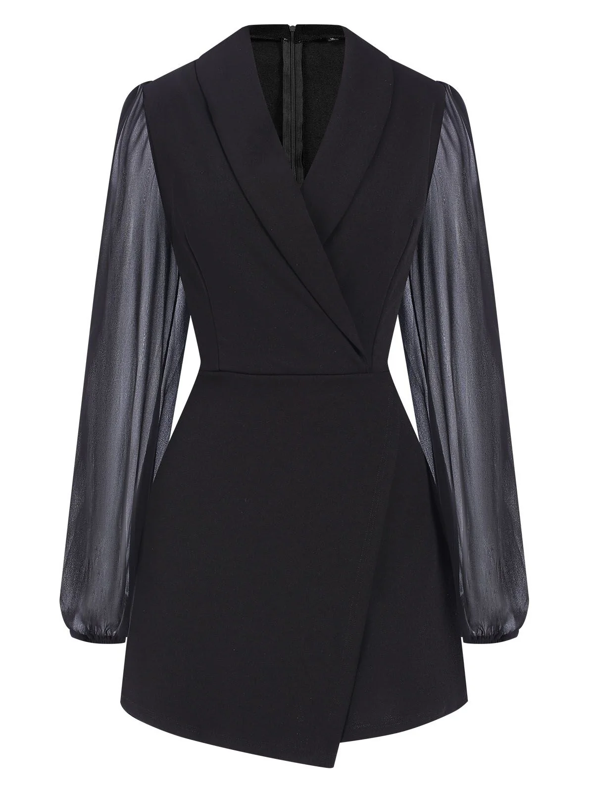 1950s Solid Translucent Sleeve Patchwork Romper - Image 5