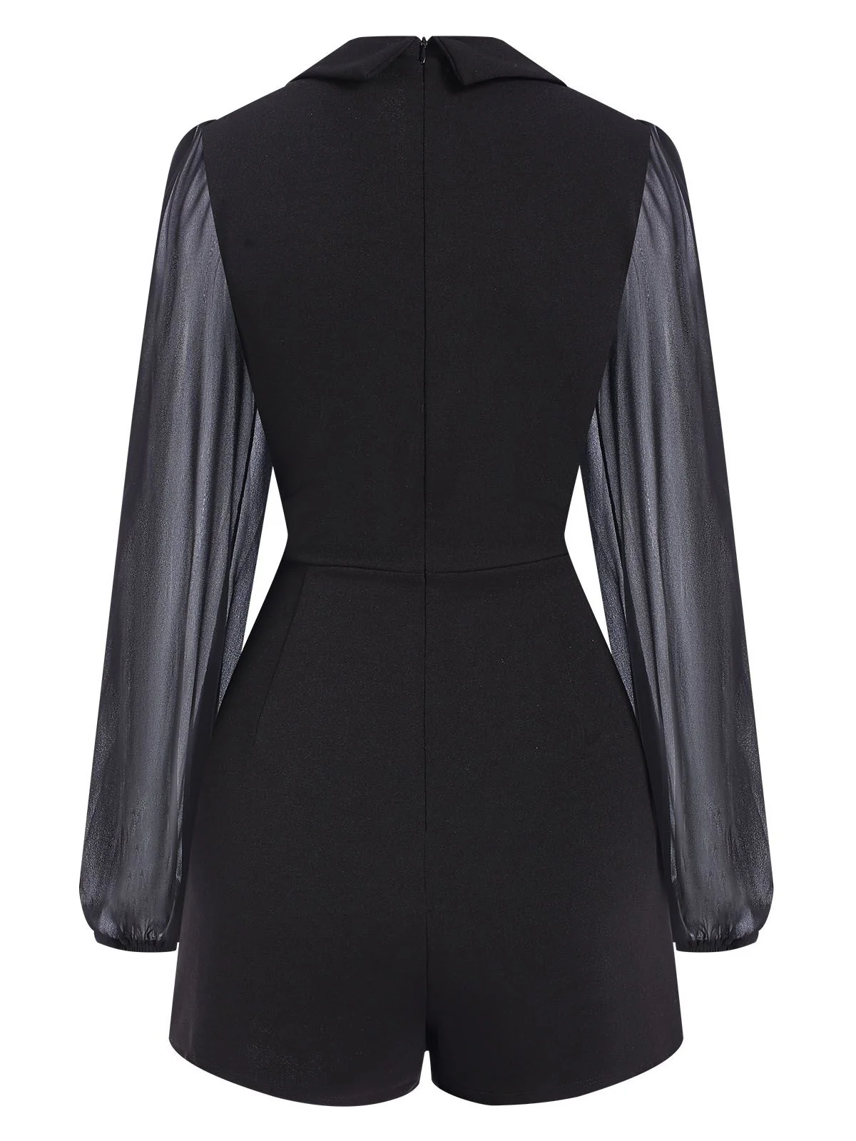 1950s Solid Translucent Sleeve Patchwork Romper - Image 6