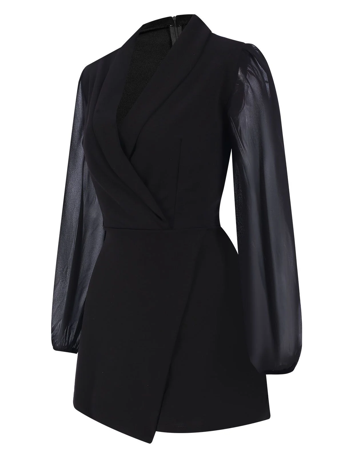 1950s Solid Translucent Sleeve Patchwork Romper - Image 7