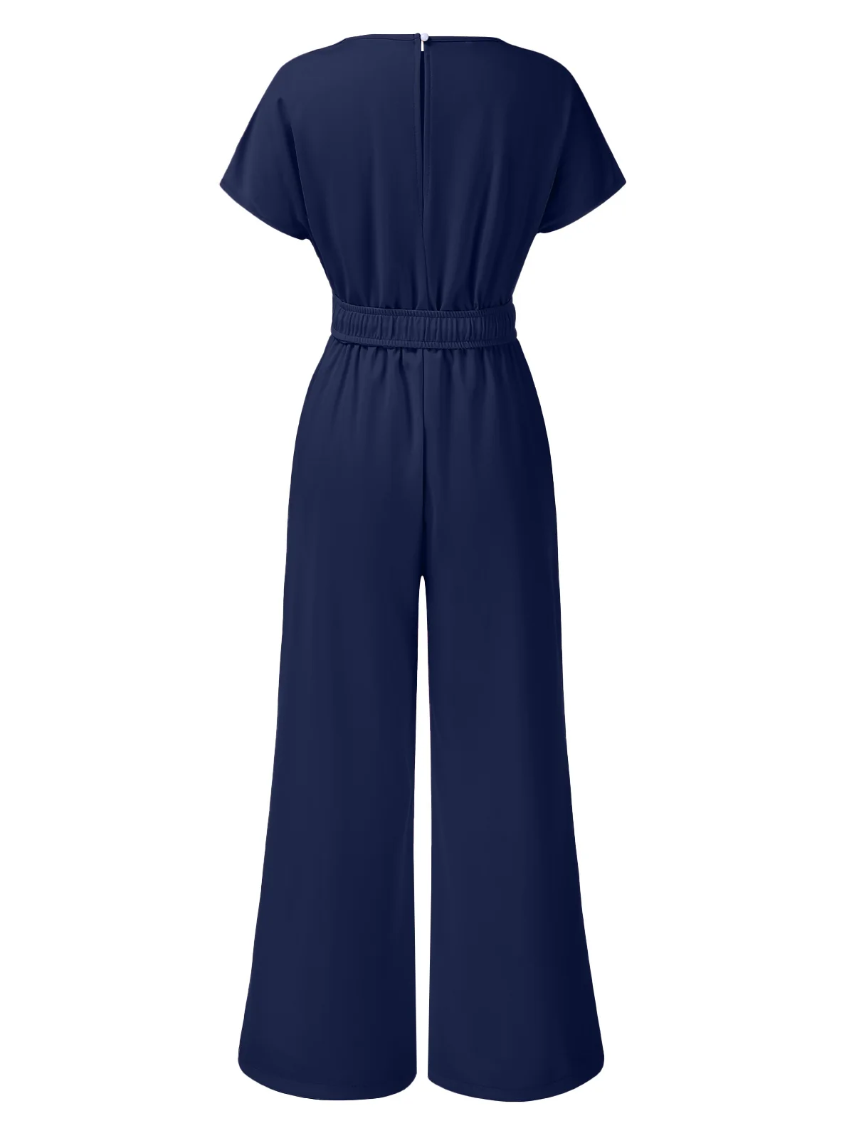 1950s Solid V-Neck Belted Jumpsuit - Image 5