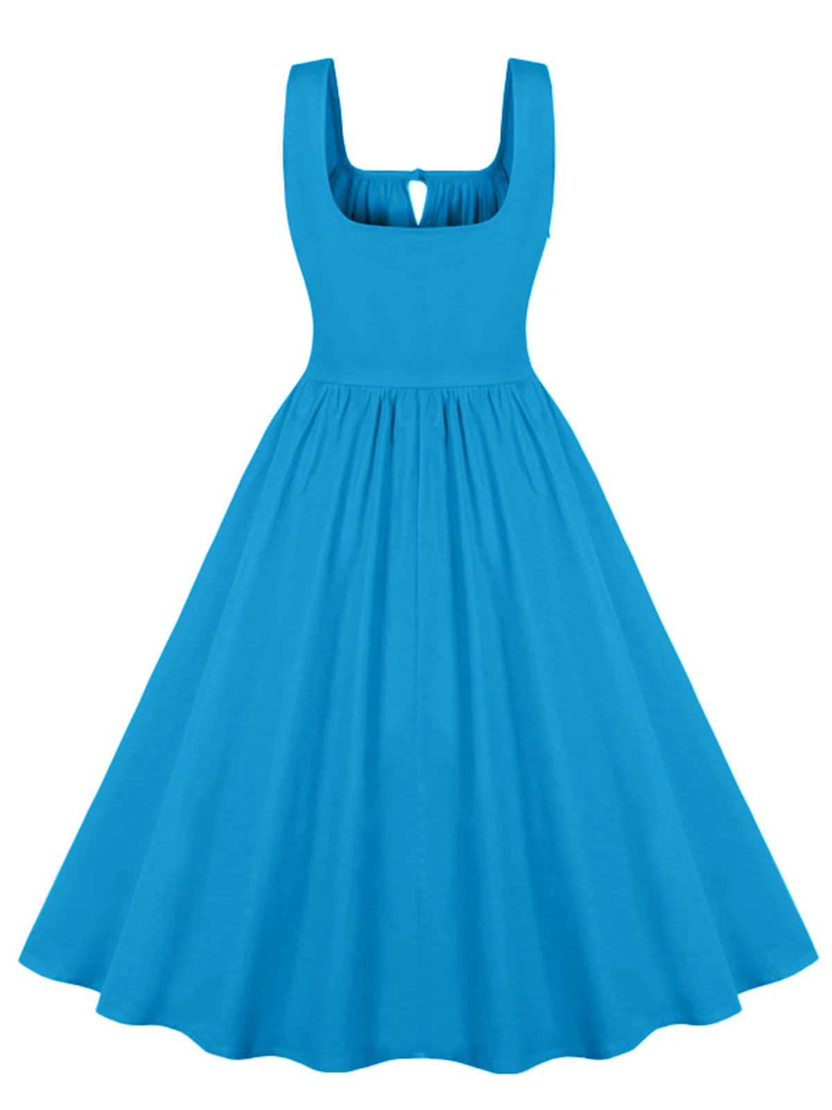 1950s Solid Wide Strap Dress - Image 10