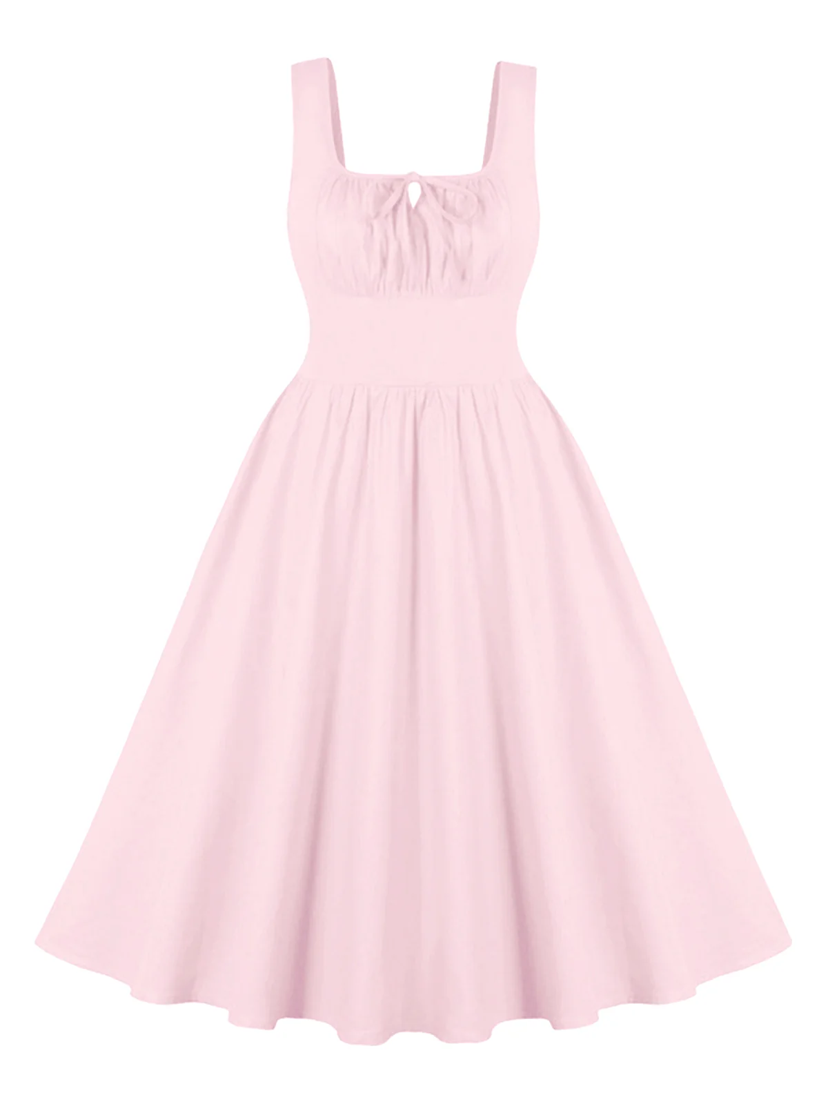 1950s Solid Wide Strap Dress - Image 13