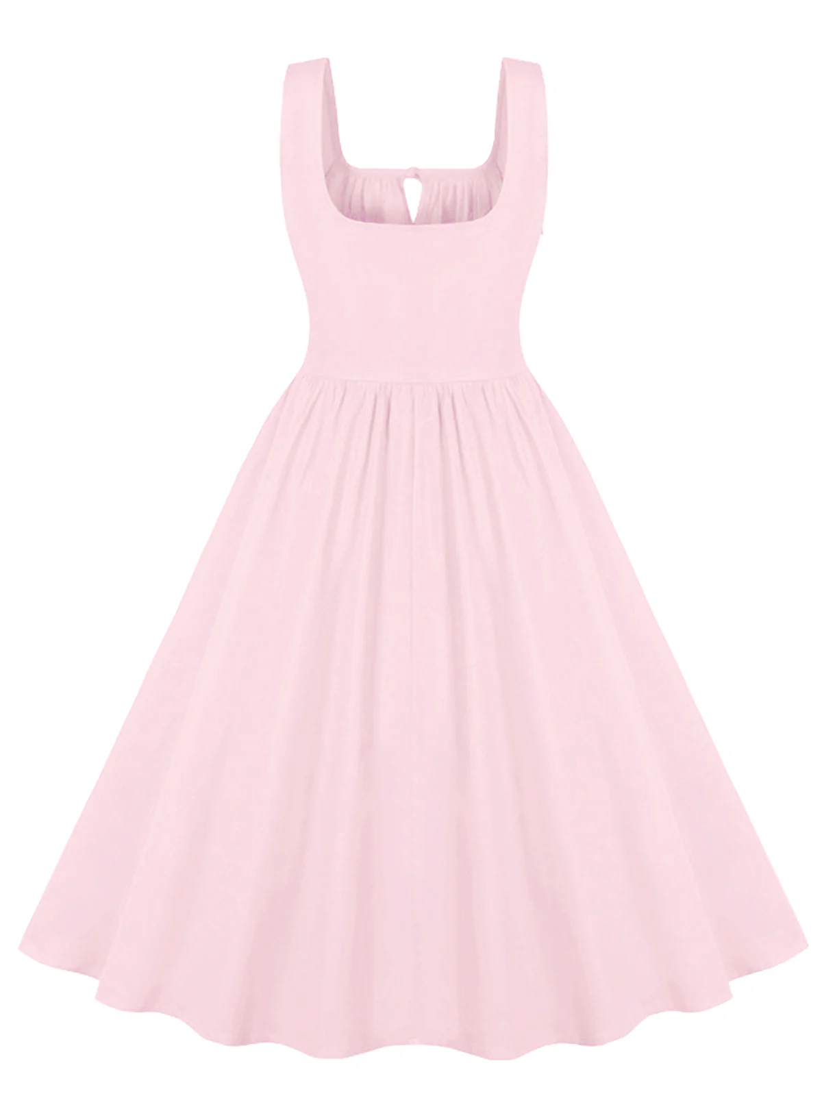 1950s Solid Wide Strap Dress - Image 14