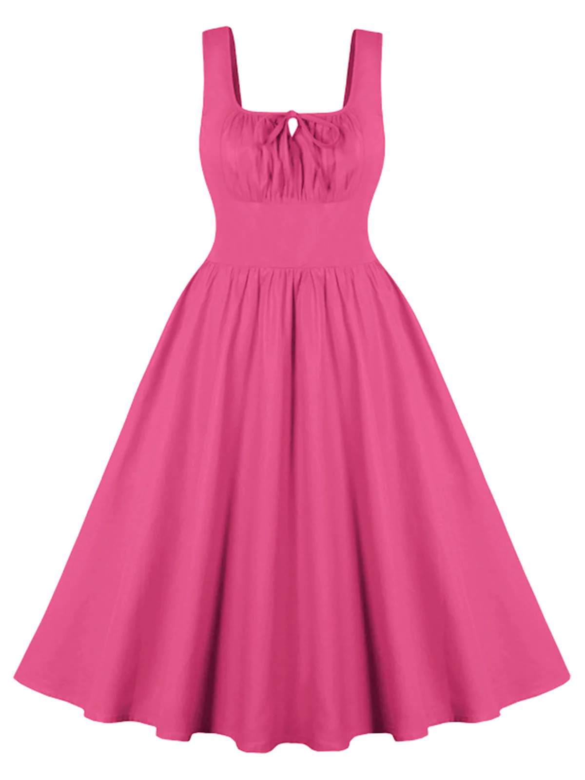 1950s Solid Wide Strap Dress - Image 17