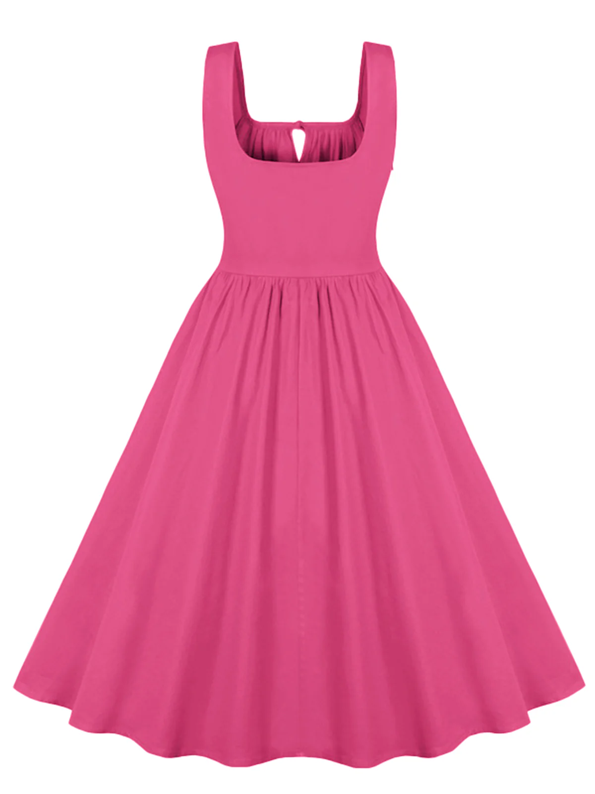 1950s Solid Wide Strap Dress - Image 18