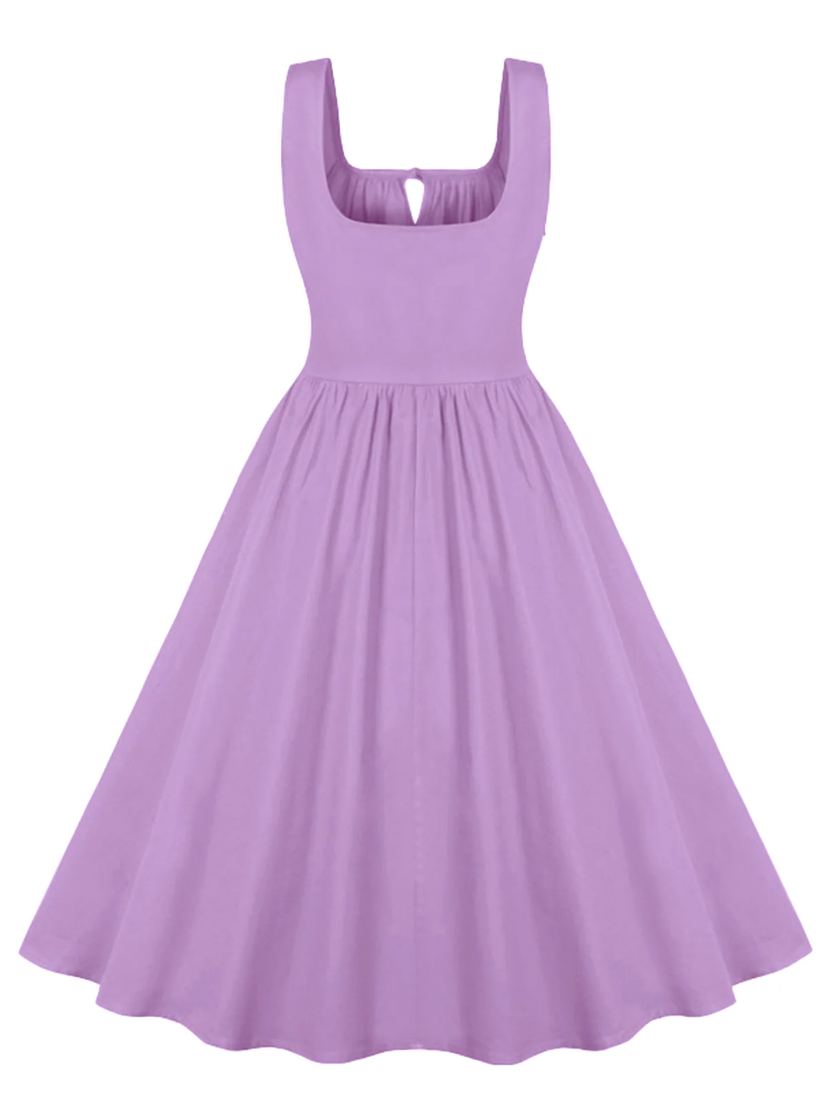 1950s Solid Wide Strap Dress - Image 2