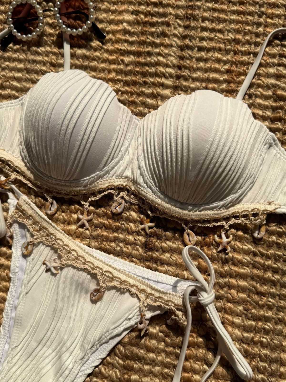 1950s Spaghetti Strap Beach Seashell Starfish Bikini - Image 8