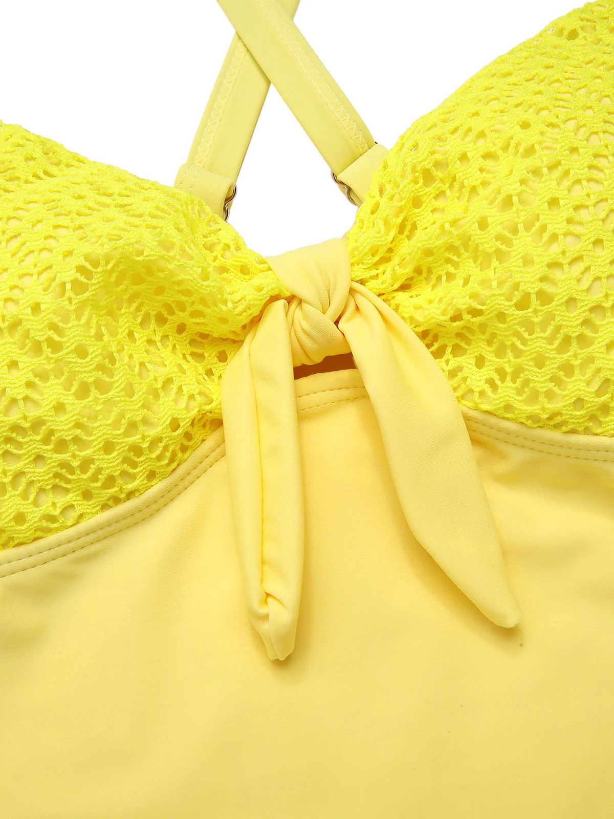1950s Spaghetti Strap Cross-Back One-Piece Swimsuit - Image 3