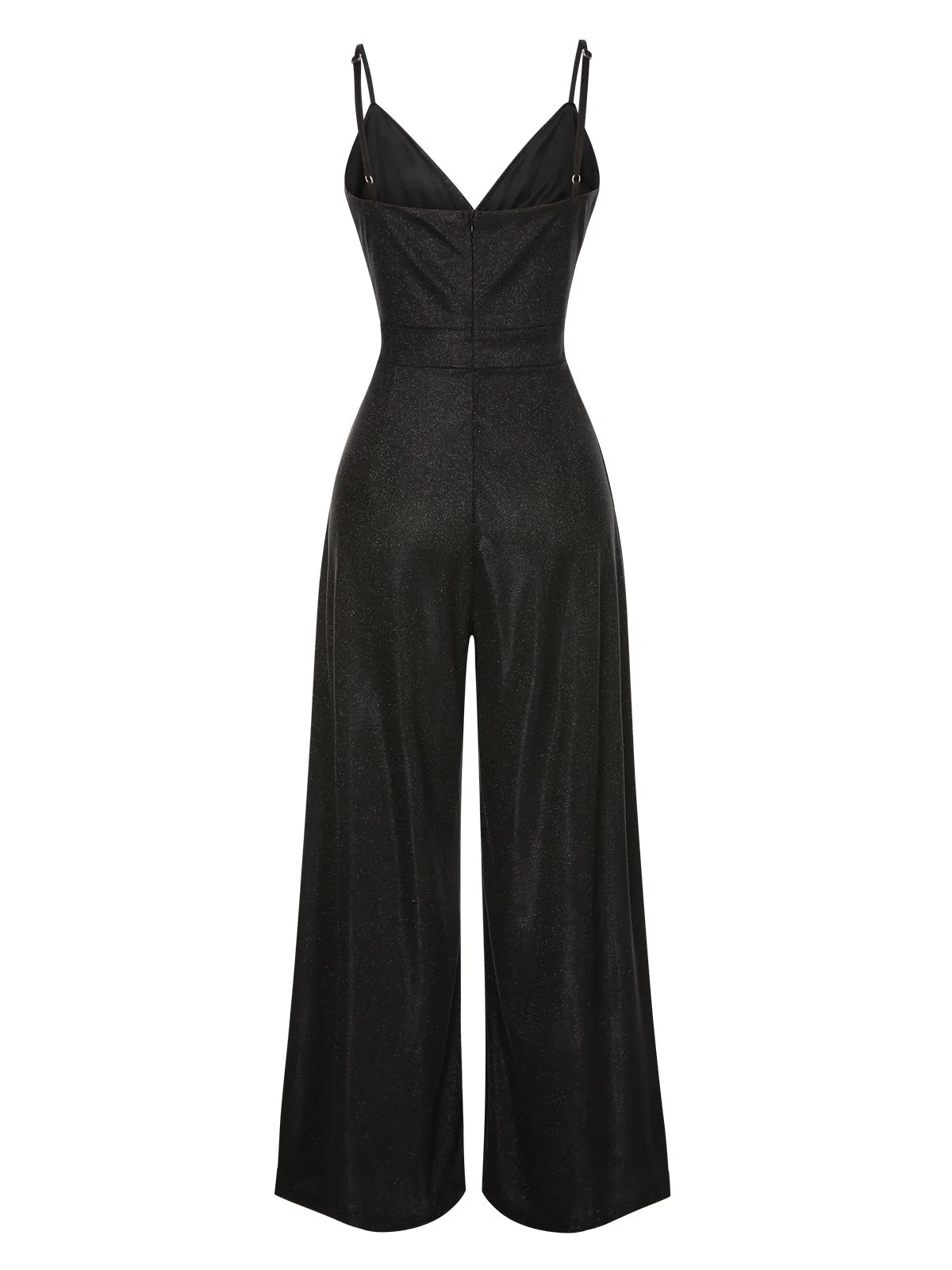 1950s Spaghetti Strap Deep V-Neck Jumpsuit - Image 3