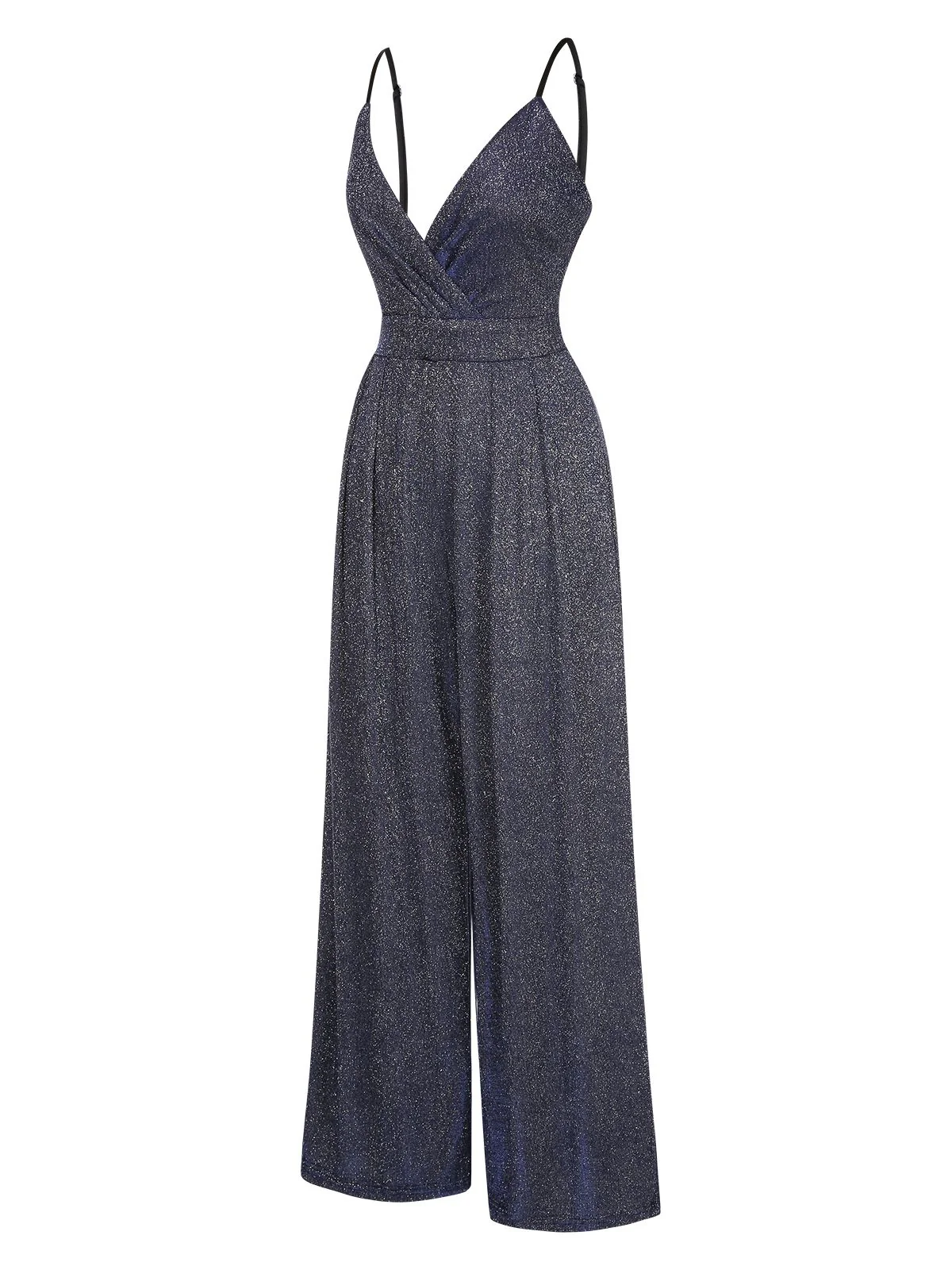 1950s Spaghetti Strap Deep V-Neck Jumpsuit - Image 6