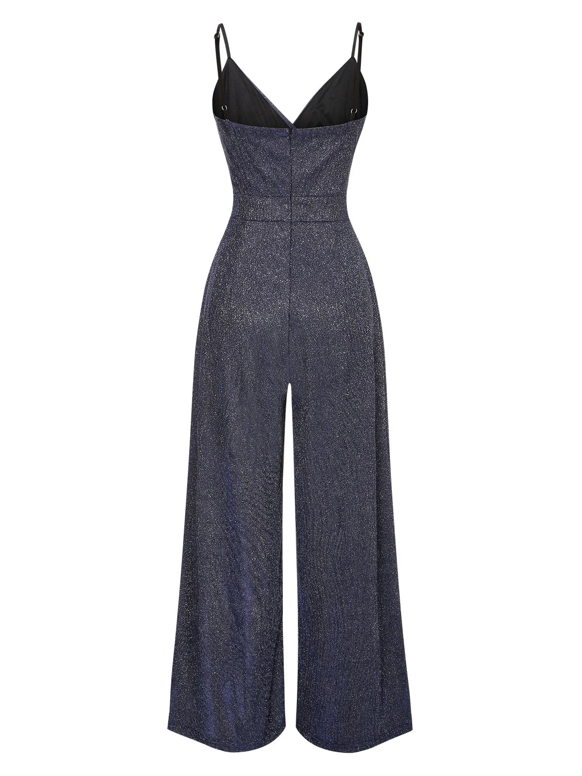 1950s Spaghetti Strap Deep V-Neck Jumpsuit - Image 7