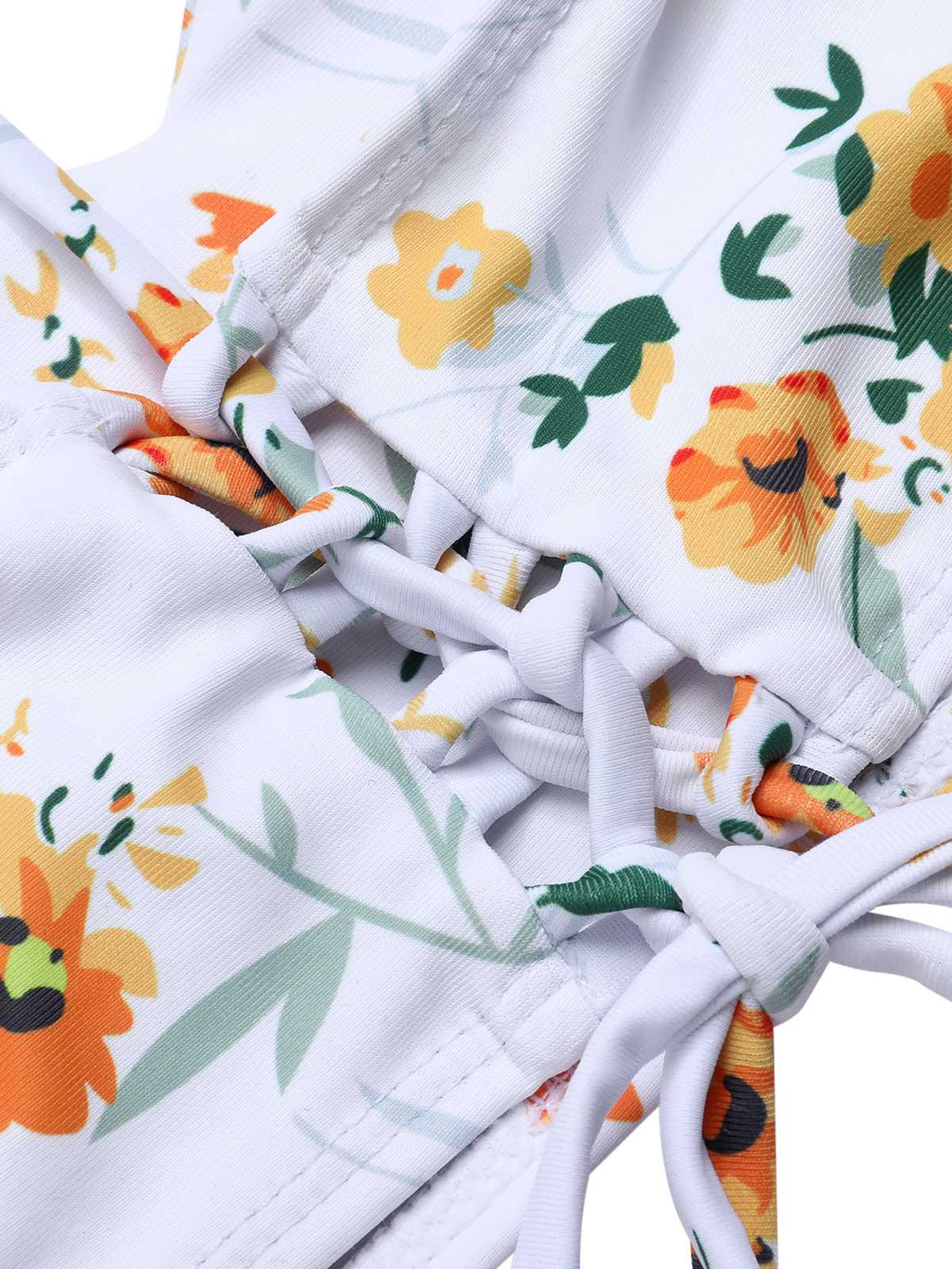 1950s Spaghetti Strap Floral Swimsuit - Image 4
